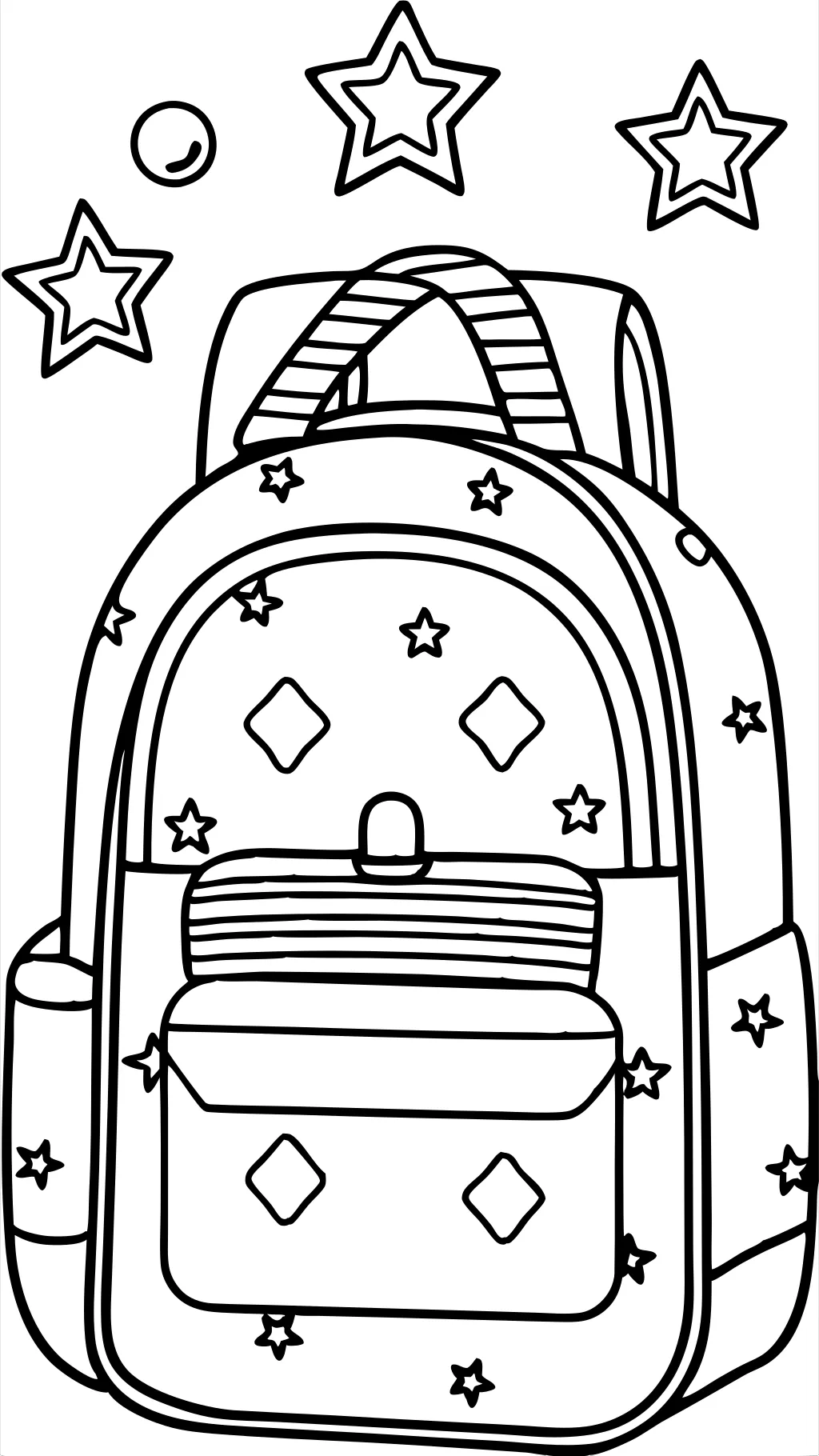 coloring page of a backpack